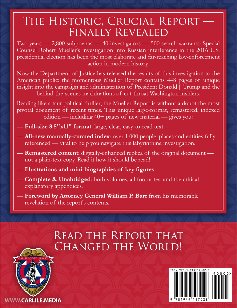 Mueller Report Full Size Back Cover